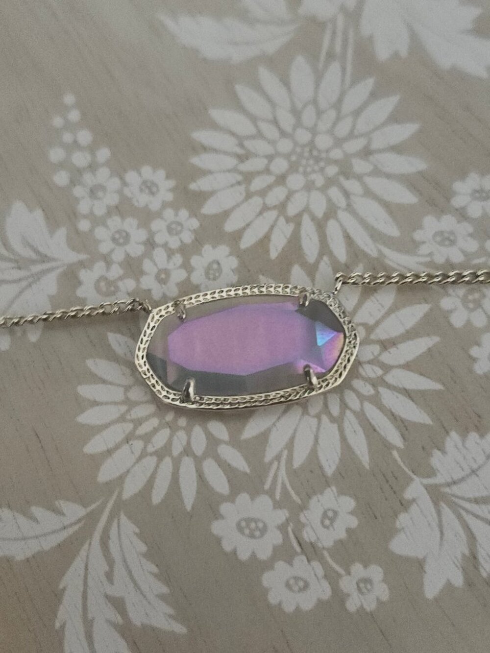 Kendra Scott Iridescent Slate Dylan Gold Pendant Necklace